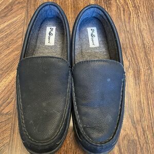 My Slippers black leather uppers slip on Mens Size 10